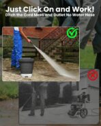 Portable Electric Pressure Washer w/3.2Gal Tank, 4-in-1 Nozzles, Max 290 PSI Foldable Cordless Pressure Washer for No Water Hose Apartment, Camping, Bike Cleaning, Garden Care and Pet Cleaning - Image 2