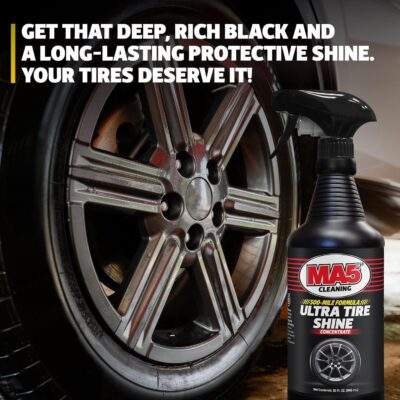 MA5X Ultra Tire Shine | Wet-Look Car Tire Shine Spray & Protectant | Tire Black Finish, No-Sling Formula, Professional Concentrated Shine | 32oz Spray Bottle | Pack of 1 - Image 3
