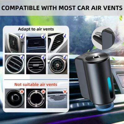 Car Air Freshener Diffuser, Smart Car Air Freshener, Car Diffuser Air Freshener with Three Adjustable Modes, Aromatizante Para Carro with 3pcs Essential Oil, Car Fresheners Long Lasting - Image 5
