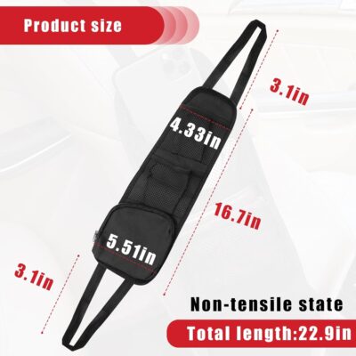 QUICTO 2PCS Car Seat Storage Hanging Bag, Multi-Pocket Seat Side Organizer, Multifunctional Mesh Net Pocket, Can Hold Mobile Phone, Wallet, Glasses, Suitable for Cars, SUVs, Trucks - Image 2