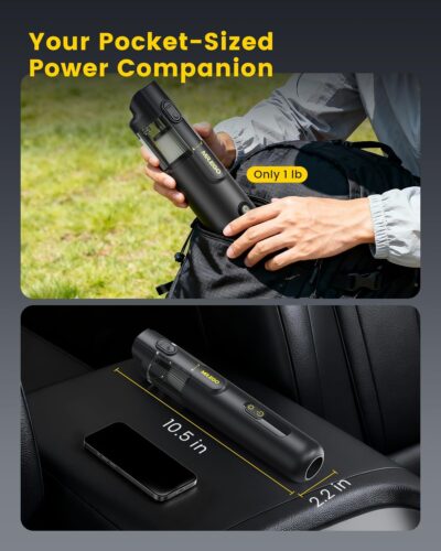 Mr.ego Handheld Car Vacuum Portable Cordless, 4-in-1 Mini Vacuum with 18500Pa Strong Suction, Desk Vacuum Cleaner and Air Duster with Green LED Light for Small Jobs, Car, Home, Keyboards (Black) - Image 6