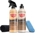 Jay Leno's Garage Leather Cleaner and Conditioner for Car Interior – Advanced Car Seat Leather Cleaner and Conditioner, Auto Leather Care Kit for Interior Detailing and Upholstery Cleaning