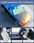 Foldable Windshield Sun Shade Umbrella Reflective Car Window Cover with Bendable Handle, Heat Blocker for SUV, Truck, Sedan Ideal Gifts for Men & Women - Image 7