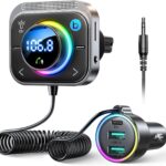 JOYROOM 96W FM Transmitter Bluetooth 6.0 Car Adapter Aux with 3 Charging Ports【PD 60W & 2 * 18W】【Air Vent Installation for Safe】 Deep HiFi Bass Player Wireless Radio Fun Car Accessories Gift Set