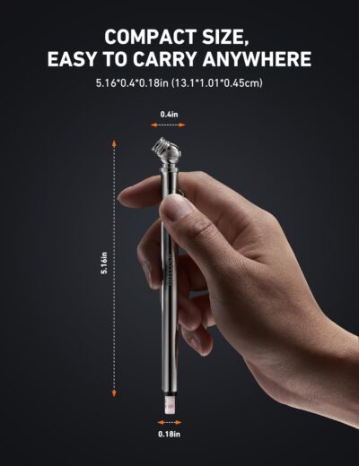 AstroAI Pencil Tire Pressure Gauge 2 Pack 10-75PSI, Calibrated to ANSI B40.1 Grade B (2%), Stainless Steel Body, Metal Made Nozzle 3 Measurements for Cars, Bikes, Vehicles - Image 4