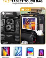 2-Pack Leather Car Backseat Organizer with Tablet Holder–Foldable Food Tray,Storage Pockets,Trash Can,Tissue Holder & Insulated Bag–Kick Mats Protector for Kids,Travel Accessories Organizer - Image 3