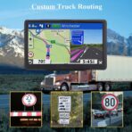 GPS Navigator for Car, 2026 Map 7 inch Touch Screen Car GPS 256-16GB,Voice Turn Direction Guidance, Support Speed and Red Light Warning, North America Lifetime map Free Update Truck(Brown) - Image 2