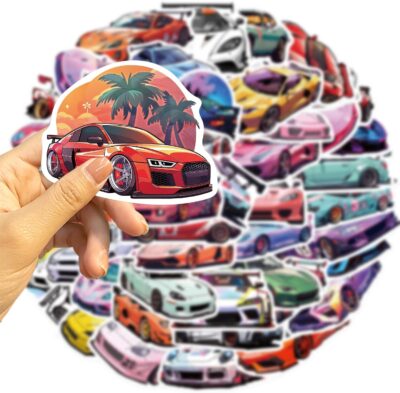 200pc JDM Racing Cars Stickers - Waterproof for Laptop, Bottles, Skateboard, Guitar, Helmet - Image 2