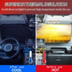 Front Windshield Sun Shade Compatible with INEOS Grenadier 2020-2026, Car Windshield Sun Shade Foldable Elastic Memory Steel Wire Sun Shield UV Protection Car Accessories - Image 3
