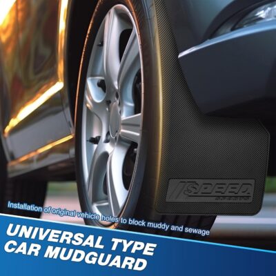 4 Pcs Universal Black Soft Rubber Mud Flaps - Prevent Mud Splashes, Enhance Appearance, Easy Install, Waterproof & Scratch Resistant - Ideal for Sedan SUV and Urban/Suburban Cars -Speed - Image 2