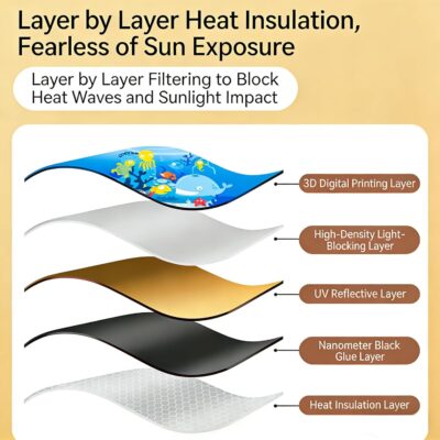 Magnetic Car Window Shade for Baby,Blackout Car Window Curtain,Car Shades for Side Windows,Sun Shade for Car Window baby,Cartoon Pattern Car Window Cover,UV Protection &Heat Blocking(Underwater World) - Image 5