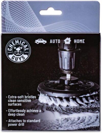 Chemical Guys ACC506 Light Duty Spinner Multi-Surface Drill Brush Attachment (Fits Any Standard Drill - Power Scrubber Removes Stains & Gently Cleans Upholstery, Fabric and Carpet), Gray - Image 4
