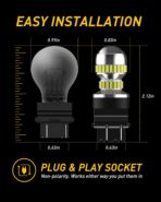 AUXITO 3157 LED Bulb White, Super Bright 3156 3056 3057 4157 3047 4057 3457 4114 LED Bulb for Backup Reverse Tail Brake DRL Signal Parking Lights, Pack of 2 - Image 6