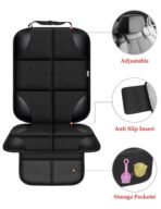 Meolsaek Car Seat Protector for Child Car Seat, Durable 600D Fabric Waterproof Car Seat Cover with Thick Pad Non-Slip Backing，No Imprints (Black 1pc) - Image 3