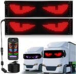 Multifunctional Bright 2PCS Devil Eyes for Cars Windshield - 23in x 5in [ Upgraded Chip Two Screens 100% Synchronized ] Programmable LED Eyes for Car - Flex LED Display - Sized Cars/SUVs/Trucks