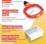 Saucemoto Dip Clip | An in-car sauce holder for ketchup and dipping sauces. As seen on Shark Tank (2 Pack, Black) - Image 5