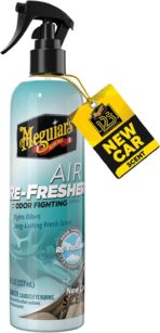 Meguiar's Air Re-Fresher Odor Fighting Spray, New Car Scent,Convenient Air Freshener that Instantly Fights Odors and Leaves Behind a Long-Lasting New Car Scent, 8 Oz Trigger Spray