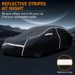 Car Cover Waterproof All Weather,6 Layers Car Covers for Automobiles, Full Exterior Cover with Zipper, Outdoor Car Cover Sun UV Rain Snow Wind Protection, Fit for 185"(185*70*59 inch)Sedan - Image 3