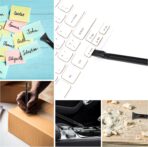 Crevice Cleaning Tool, 9 PCS Carbon Fiber Plastic Scraper Tool Car Detailing Brush Set Non-scratch Multi-purpose Scraper for Clean Small Narrow Spaces and Gaps, Remove Stickers Labels Oil Stains Dirt - Image 6