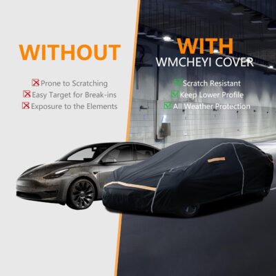 Car Cover Waterproof All Weather,6 Layers Car Covers for Automobiles, Full Exterior Cover with Zipper, Outdoor Car Cover Sun UV Rain Snow Wind Protection, Fit for 185"(185*70*59 inch)Sedan - Image 2