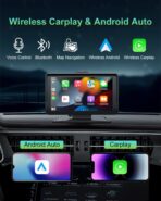 Apple Carplay Screen for Car, 7" HD Portable Wireless Apple Carplay & Android Auto Touchscreen, with 1080P Backup Camera, Car Play Screen Tablet, GPS Navigation/Mirror Link/Bluetooth/FM/Voice Control - Image 2