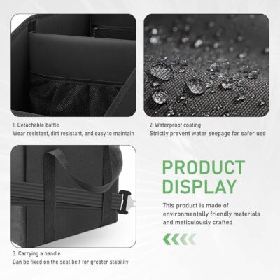 Car Seat Organizer, Car Organizer Backseat, Collapsible Small Auto Seat Storage with Handles and Mesh Pockets, for Front/Rear Consoles Back Seats Traveling - Image 5