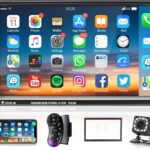 Podofo Car Stereo Double Din Car Radio 7 Inch MP5 Player with HD Touch Screen Digital Display Bluetooth Multimedia Support PhoneLink USB SD Aux-in 2 Din Autoradio with Backup Camera