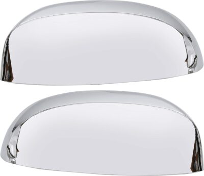 ECOTRIC Chrome Pair Half Mirror Covers Compatible with 2007-2014 Chevy Silverado GMC Sierra Tahoe Avalanche Suburban Yukon Escalade ESV View Upper Mirror Caps Replacement for 25788157 25788156 - Image 4