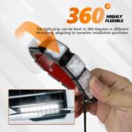 2PCS 9 LED Daytime Running Strip Lights, Bright 12V Car DRL Strip Light Kit, Flexible Spot Light Fog Lamp, Waterproof Vehicle Clearance Light Universal for Truck SUV Car - Image 3