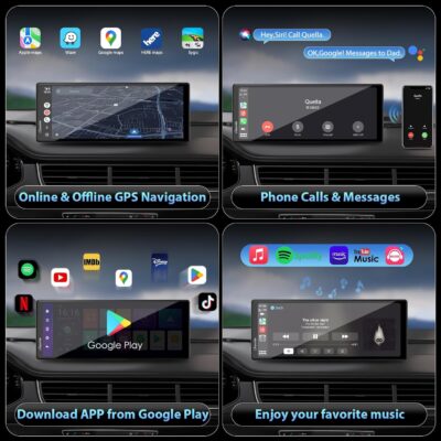 CARPURIDE Wireless CarPlay & Android Auto 4+64GB 8-Core, Online & Offline GPS Navigation 10.26 inch Car Play Screen, G00GLE Play, Mirror Link, Bluetooth, GPS-Antenne, Backup Cam - Image 6