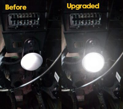 LED Interior Courtesy Footwell Lights Under Dashboard Floor Lamp Assembly for Dodge Durango Ram 1500 2500 3500 Classic Wrangler Grand Cherokee, White of 2pcs,OEM #68395784AA - Image 3