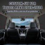ZATOOTO Car Window Shades for Toyota RAV4 2019-2024, 4 Pcs Magnetic Car Window Covers - 100% Block Light Privacy Curtains, Side Window Sun Shade for Baby Breastfeeding, Sleeping, Camping - Image 7