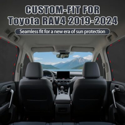 ZATOOTO Car Window Shades for Toyota RAV4 2019-2024, 4 Pcs Magnetic Car Window Covers - 100% Block Light Privacy Curtains, Side Window Sun Shade for Baby Breastfeeding, Sleeping, Camping - Image 7