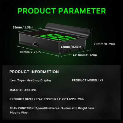 Heads up Display for Cars,Car HUD,Head up Display for Car,Digital GPS HUD Speedometer,USB Cable Plug and Play,Automatic Brightness Adjustment,Large Font Display - Image 8