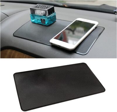 Car Dashboard Anti-Slip Rubber Pad, 10.6"x 5.9" Universal Non-Slip Car Magic Dashboard Sticky Adhesive Mat for Phones Sunglasses Keys Electronic Devices and More Use (Black/Grid) - Image 8