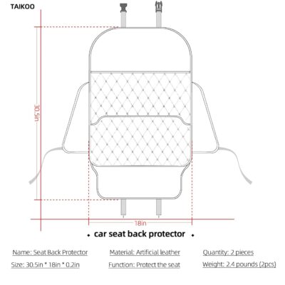Seat Back Protector + Large Capacity Pocket Storage Organizer,Preventing The Impact of Children Stepping on The Seat Backrest (Style A-Black) - Image 8