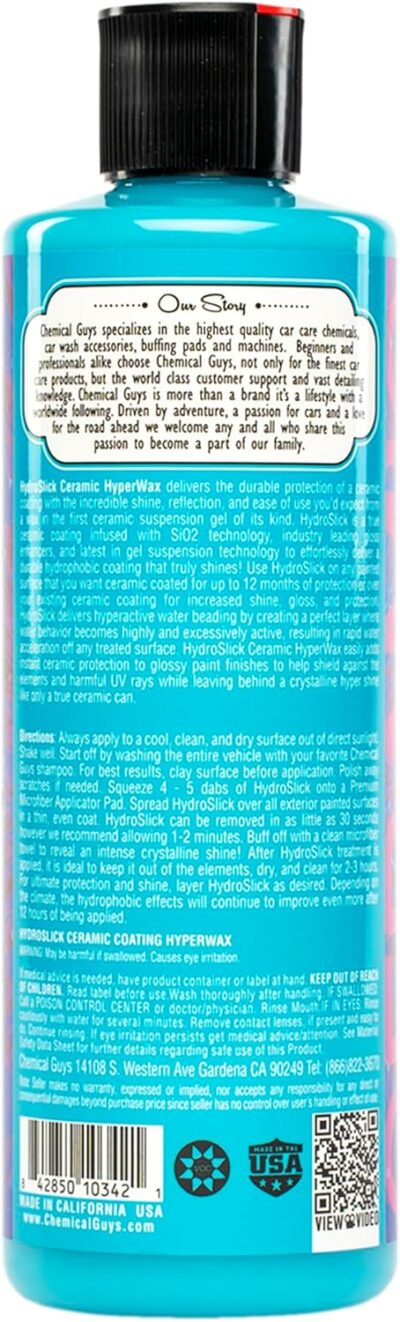 Chemical Guys HydroSlick Intense Gloss SiO2 Ceramic Coating HyperWax - High Shine and Long-Lasting Protection, Ceramic Coating for Cars, Safe for Trucks, SUVs, Motorcycles, RVs, and More - 16 fl oz - Image 2