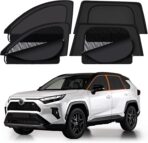 XCBYT RAV4 Window Sunshades for 2019-2025, Dual Layer Car Window Covers with Breathable Mesh & Blackout Cloth, 99% UV Protection Privacy Curtains for Car Camping, Sleeping & Rest (4 PCS)
