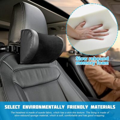 Mandark Car Neck Pillow, Memory Foam Vehicles Adjustable Support Headrest Pillow with Hook ＆ Tablet Phone Holder Mount, Multifunctional Auto Interior Accessories, Universal for SUV RV Truck (Black) - Image 6
