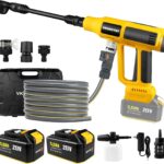 Cordless Pressure Washer with Faucet & Garden Hose Connector, 2 X 5.0AH Batteries, 2000PSI MAX Portable Pressure Washer with Brushless Motor, 4 Speed Adjustment LCD Touch Screen, 6-in-1 Nozzle