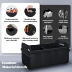 Sposuit Trunk Organizer for Car - 70L Collapsible Car Storage with 11 Pockets & Reinforced Handles, SUV Trunk Organizers for Grocery Cargo(Black) - Image 6