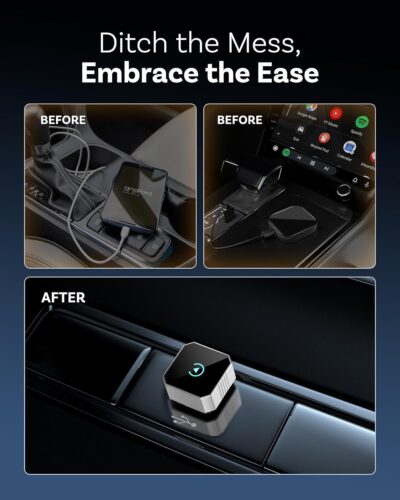 2026 Wireless CarPlay for iPhone & Android, 2-in-1 Plug and Play Converts Wired to Wireless CarPlay Android Auto, Fast Auto-Connect, Zero Latency, Compact Design with USB/USB-C Port(Silver) - Image 5