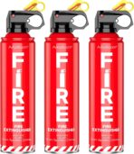 Fire Extinguisher for Home, Car, Kitchen, and Boat 3-Pack, Portable Extinguishing Aerosol Spray Compact A, B, C, K – Includes Mounting Brackets for Easy Access.