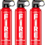 Fire Extinguisher for Home, Car, Kitchen, and Boat 3-Pack, Portable Extinguishing Aerosol Spray Compact A, B, C, K – Includes Mounting Brackets for Easy Access.