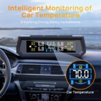 2025 RV Tire Pressure Monitoring System,0-87 PSI Tire Pressure Monitor System with Solar Charge,TPMS with 4 Sensors&6 Alarm Modes, Color LCD&Car Temperature Display for RV Trailer - Image 3