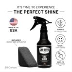 CAR GUYS Tire Shine Spray | The Perfect Shine | Durable and User Friendly Tire Dressing | Long Lasting UV Protection for Black Tires, Wheels, & Rubber | 18 Oz Kit with Applicator Pad - Image 3