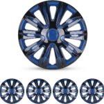 WOLFSTORM 4-Pack 16 Inches Wheel Rim Cover Hubcaps,Redesign Fashion Style Replacement Hubcaps,Car Truck SUV Hub Accessories, Blue&Black