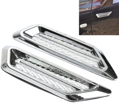 TuTuYa Car Side Mesh Vent, Universal Car Air Flow Chrome Fender Side Vent Decor Sticker Accessories,1 Pair - Image 3