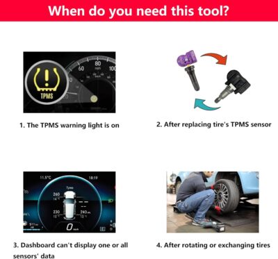 Upgraded Ford TPMS Relearn Tool Ford TPMS Reset Tool TPMS Programming Tool Tire Pressure Sensor Reset Train Tool for Ford Lincoln Mercury F150 Focus Kuga Mustang Transit Taurus Edge Escape TPMS Tool - Image 4