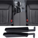 Car Seat Gap Filler Organizer, Auto Side Seat Gap Storage Box for Your Cars, Trucks 2 Pack, Universal Car Accessories Gap Filler Organizer to Fill the Gap Space Between the Console and Seats, Black